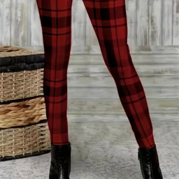 Checkered Print Skinny Leggings